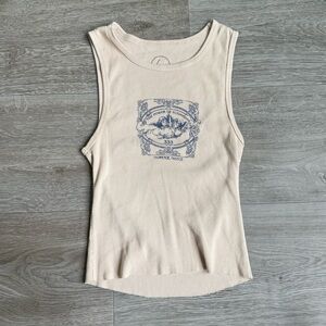 Hi Res Size XS Graphic Ribbed Cropped Tank